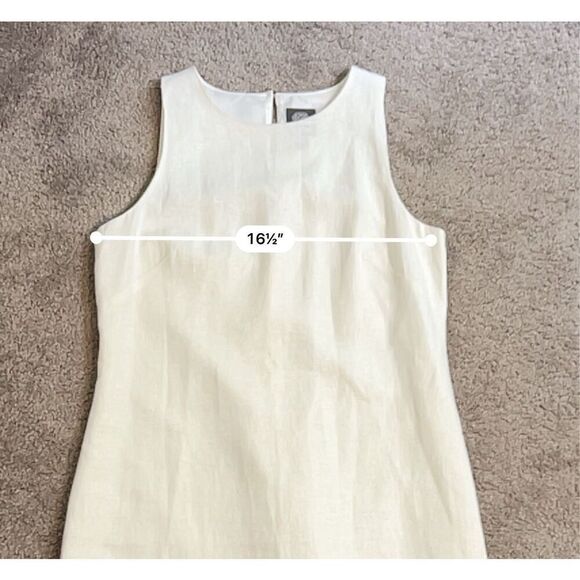 Women’s White Linen Blend Sheath Dress 8 - Picture 11 of 12